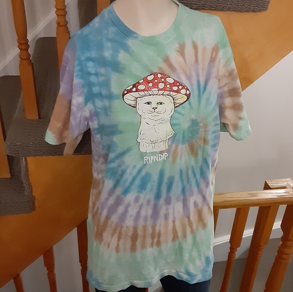 RIPNDIP Tye Dye Mushroom T-Shirt- Men's Size S/ Unisex - Picture 2 of 10